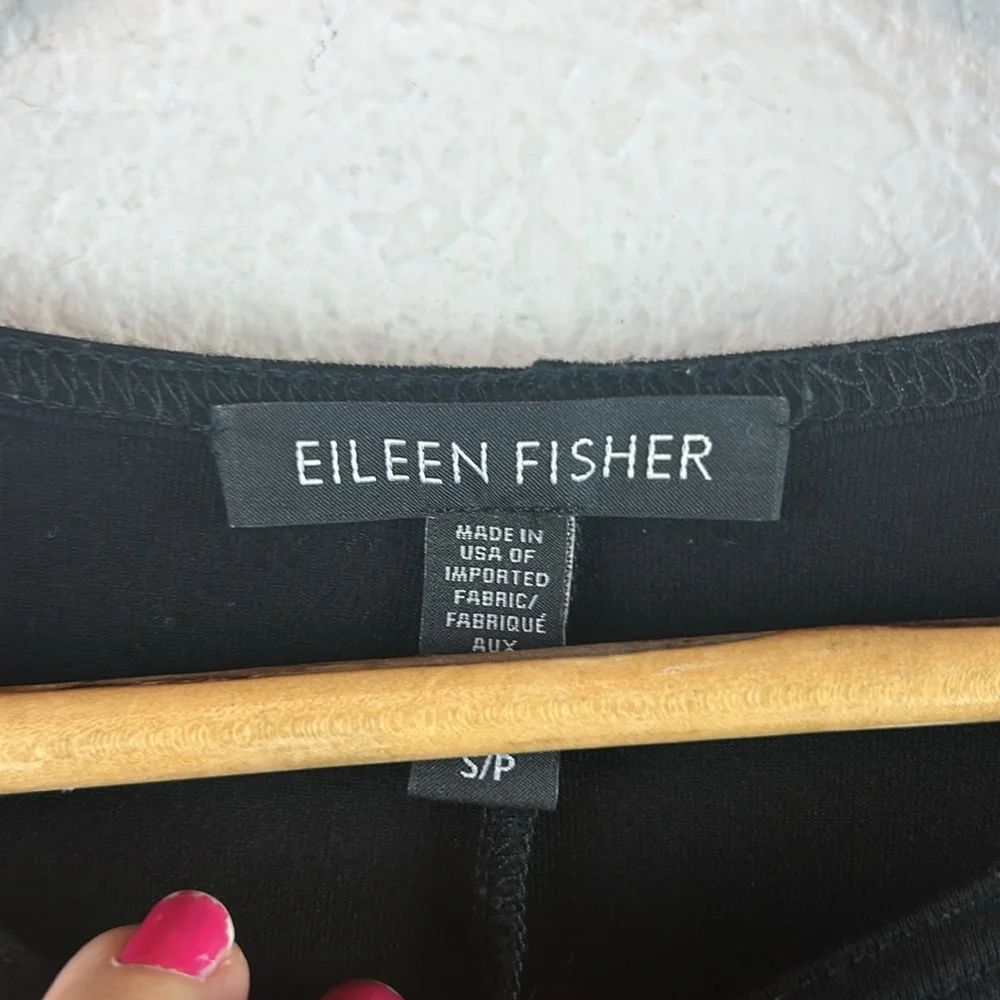 Eileen Fisher Black Long-sleeve Jersey Swing Top small - Picture 2 of 6